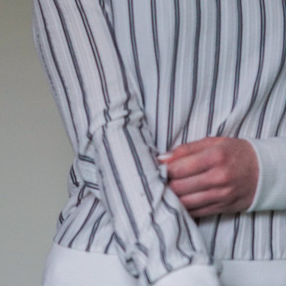 Dynamite Black & White Striped Long-Sleeve Shirt - Picture 4 of 16